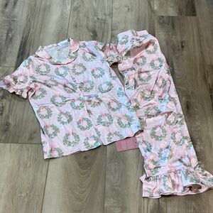 Ivy City Co Pink and Green Kids Pajama Set